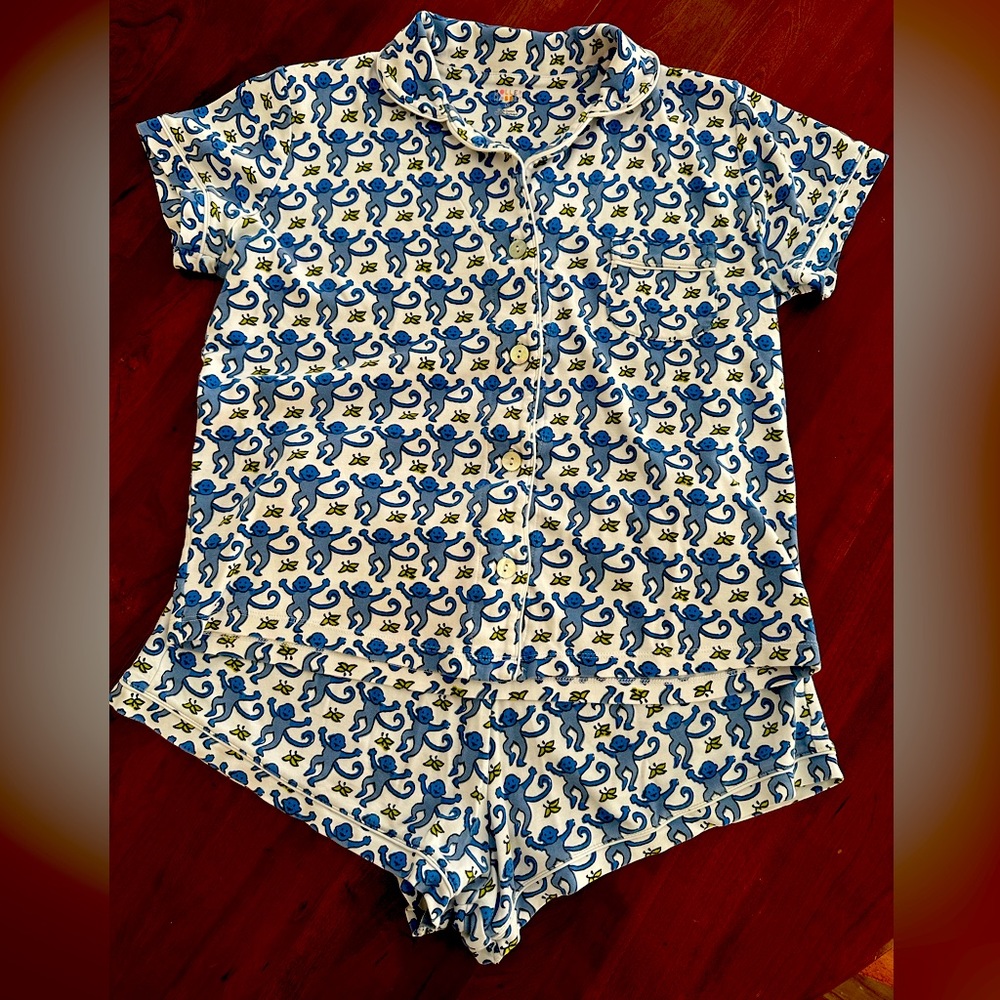 Roller Rabbit Blue Monkey Polo PJs size S